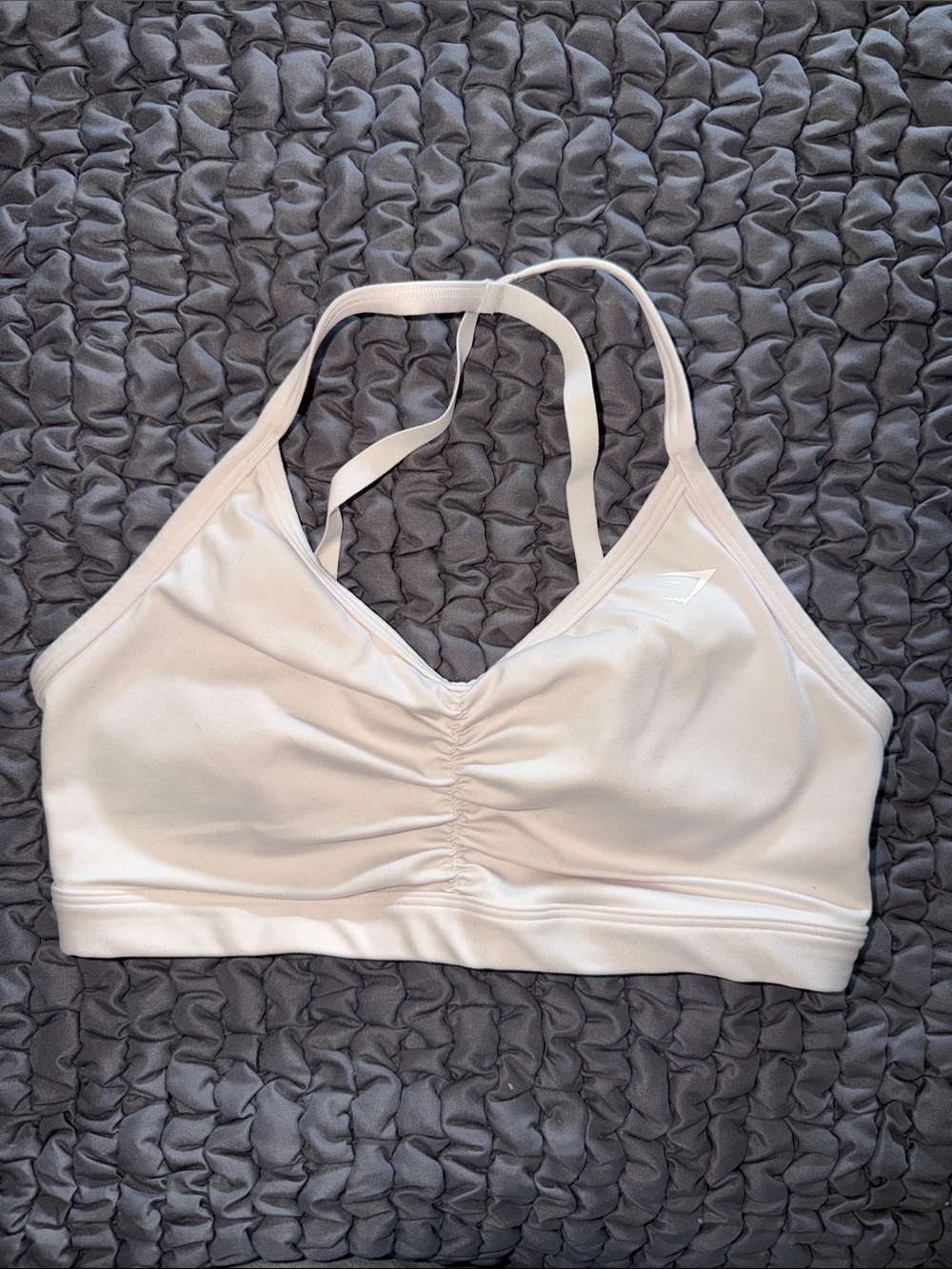 Gymshark Light Cream Ruched Sports Bralette